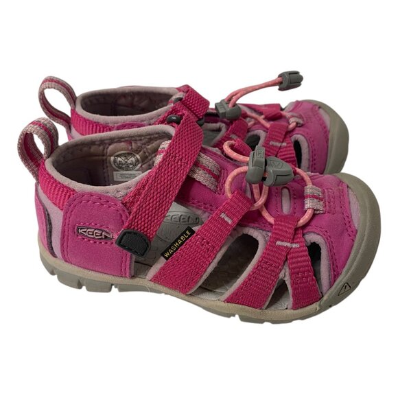 Keen Newport H2 Sandals Pink Washable Hook & Loop Fisheman Little Kids size 8 US - Picture 3 of 8